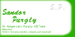 sandor purgly business card